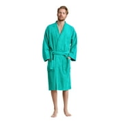 - Men’s Terry Cotton Weave Bathrobe - Absorbent, Soft and Cozy, Lightweight \u0026 Warm(Aqua-Medium)